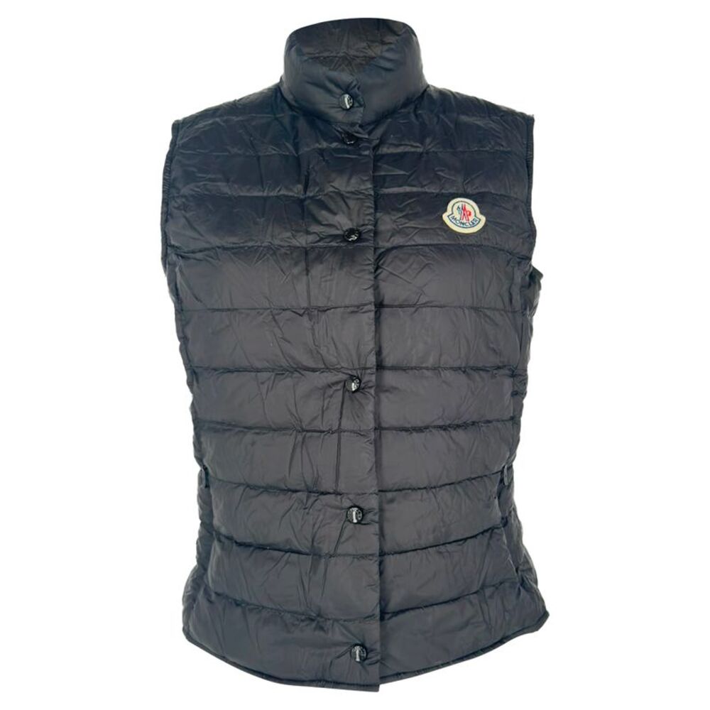 Moncler Liane Button-Down Gilet in Black Polyamide